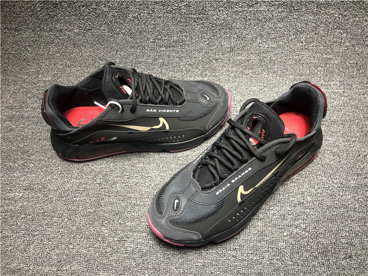 New Men Nike Air Max 2090 Black Peach Red Running Shoes - Click Image to Close